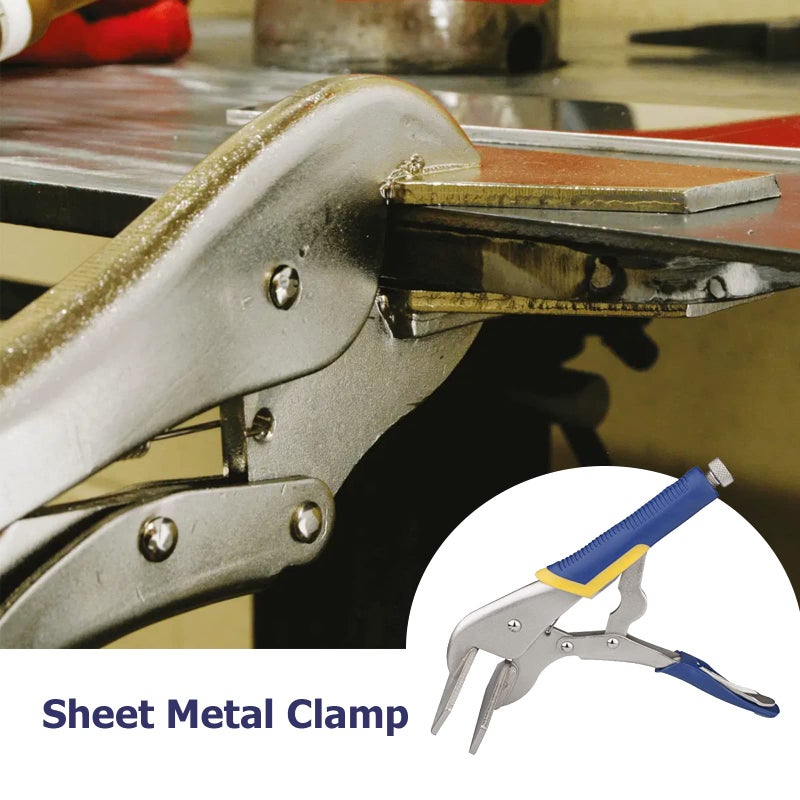 P1Tools 10 inch Locking Pliers/Sheet Metal Clamp,Heavy Duty Sheet Metal Grip Tool,High Carbon Steel Duckbill Pliers Welding Plier - Image 5